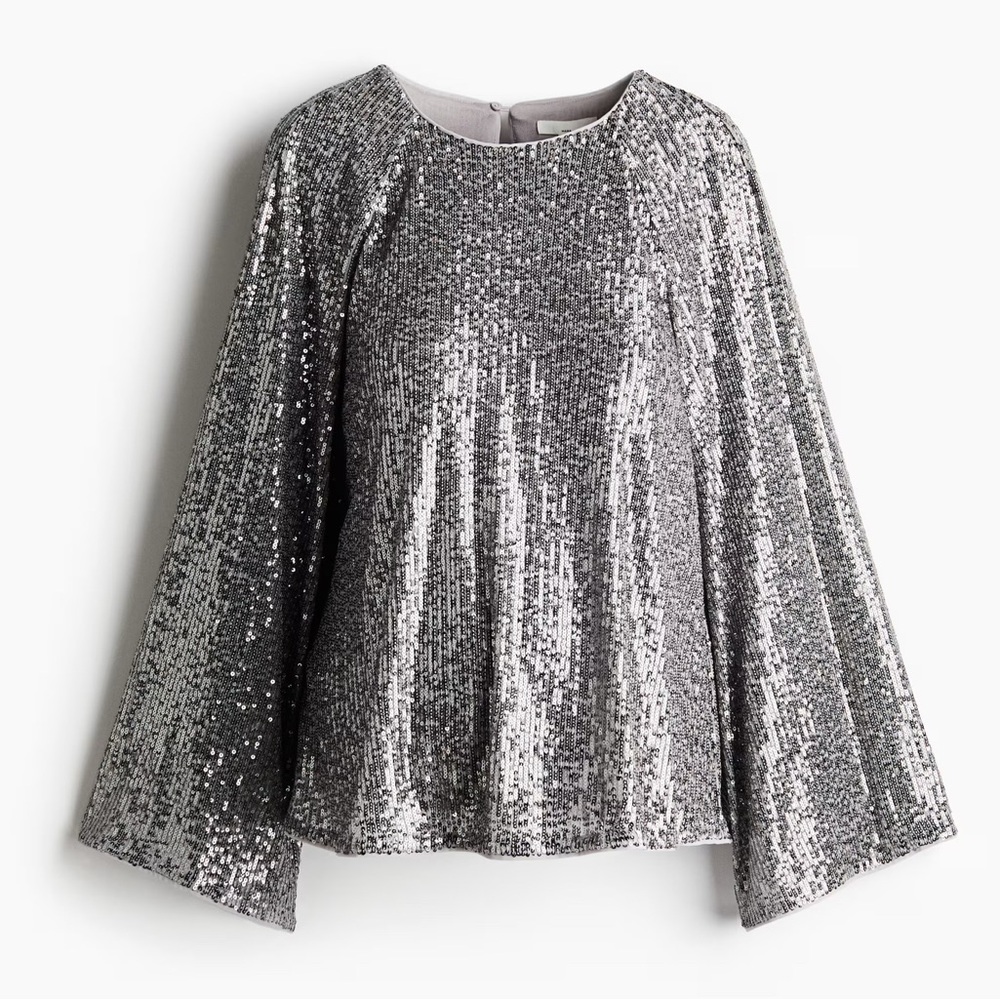 H&M mama Silver Sequin Top